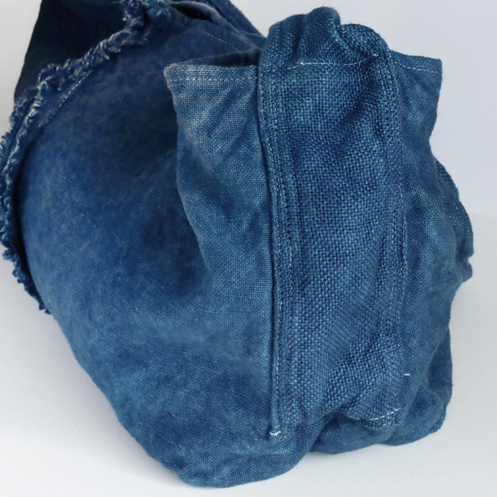 haru nomura Plant-dyed artist Haruka Nomura Natural dyed linen bag “Travel bag” Blue [HNB-001-BL] 