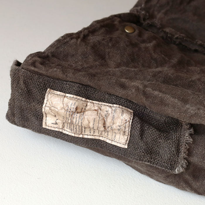 haru nomura Plant-dyed artist, Haruka Nomura Natural dyed linen bag “Travel bag” Dark brown [HNB-001-DBR] 