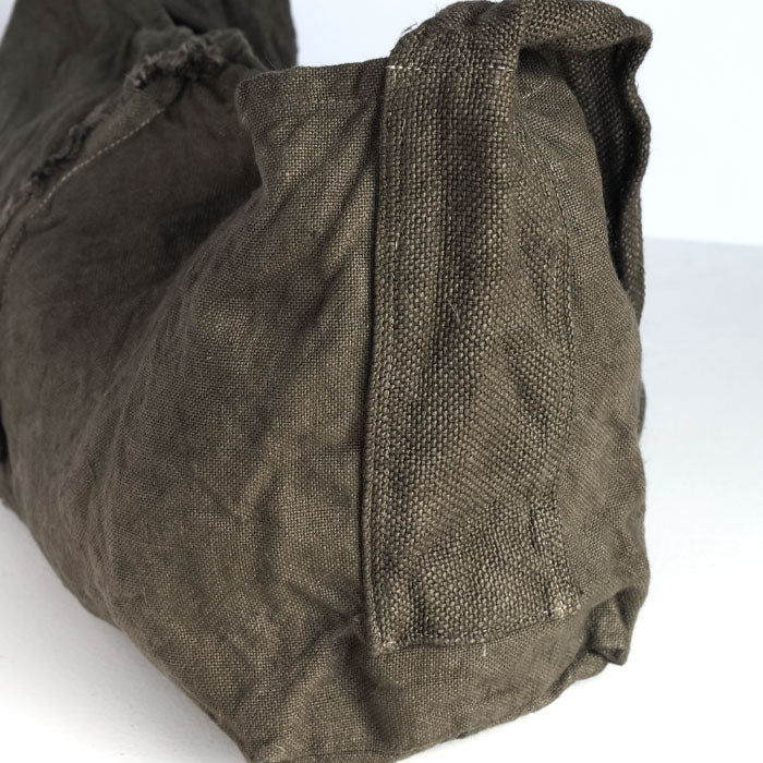 haru nomura Plant-dyed artist Haruka Nomura Natural dyed linen bag “Travel bag” Khaki [HNB-001-KHA] 