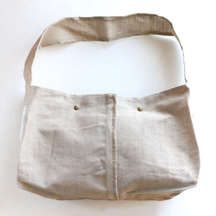 haru nomura Plant-dyed artist, Haruka Nomura Natural dyed linen bag “Travel bag” Beige [HNB-001-KIN] 
