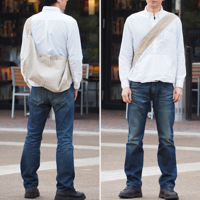 haru nomura Plant-dyed artist, Haruka Nomura Natural dyed linen bag “Travel bag” Beige [HNB-001-KIN] 