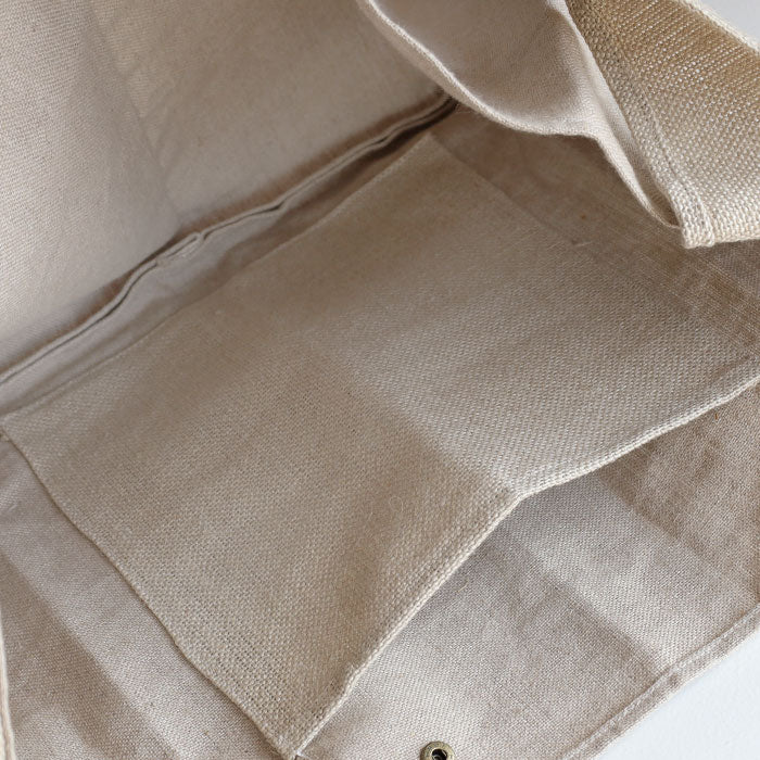haru nomura Plant-dyed artist, Haruka Nomura Natural dyed linen bag “Travel bag” Beige [HNB-001-KIN] 