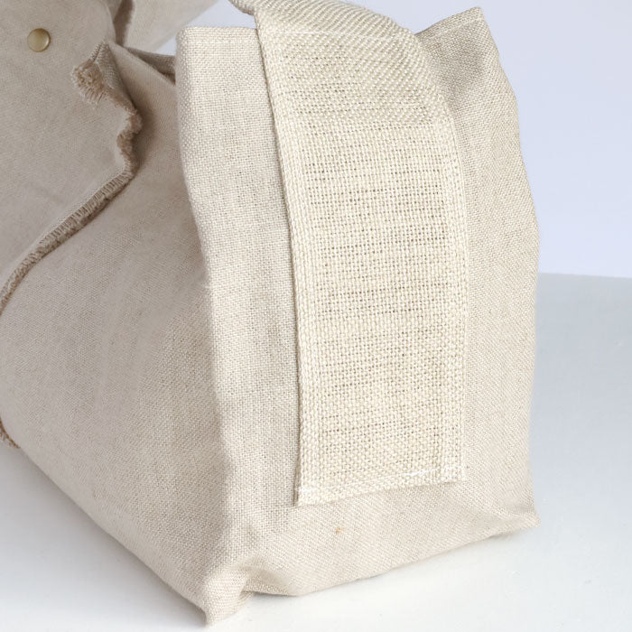 haru nomura Plant-dyed artist, Haruka Nomura Natural dyed linen bag “Travel bag” Beige [HNB-001-KIN] 