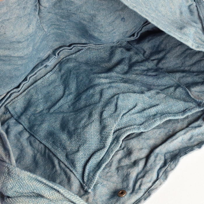 haru nomura Plant-dyed artist Haruka Nomura Natural dyed linen bag “Travel bag” Light blue [HNB-001-LBL] 