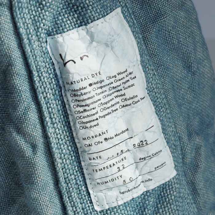 haru nomura Plant-dyed artist Haruka Nomura Natural dyed linen bag “Travel bag” Light blue [HNB-001-LBL] 