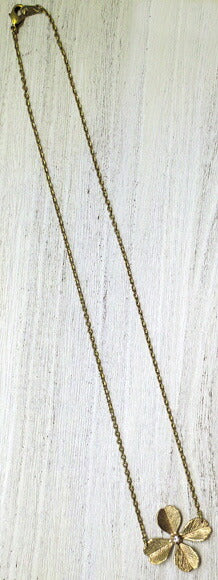 sasakihitomi Clover Necklace Brass Oxidized Ladies [No-007B] 