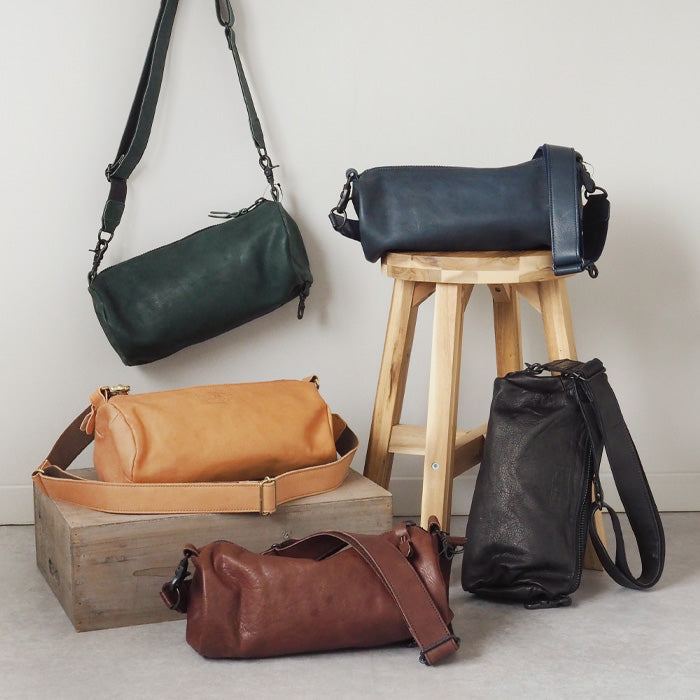 Butler Verner Sails(バトラーバーナーセイルズ)  馬革 ロール ショルダーバッグ メンズ レディース [JA-1059-22] 斜めがけ 肩掛け ポシェット ミニバッグ サコッシュ ボディバッグ 筒形