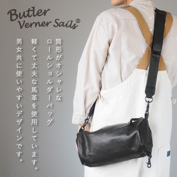 Butler Verner Sails Horse Leather Roll Shoulder Bag Men's Women's [JA-1059-22] Crossbody Shoulder Pochette Mini Bag Sacoche Body Bag Tubular 
