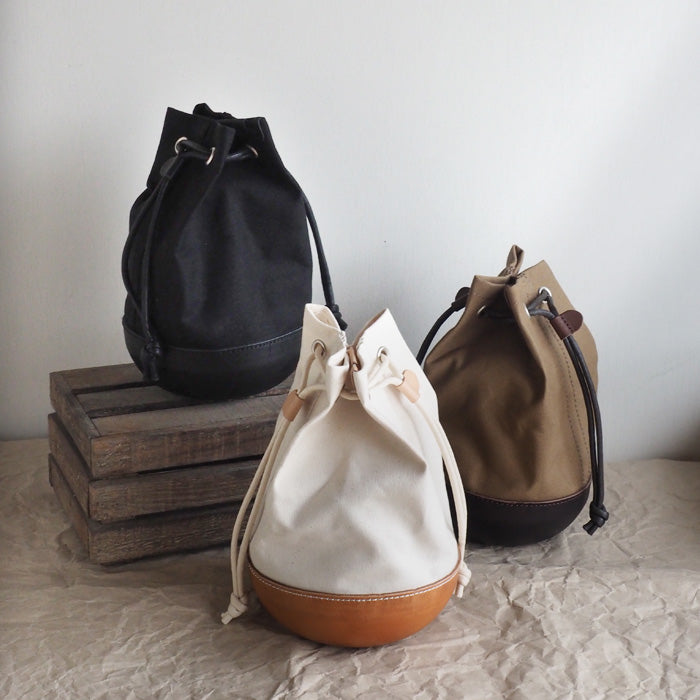 [3 colors] Butler Verner Sails Tochigi Leather Molded Leather Drawstring Shoulder Beige Black [JA-2141] 