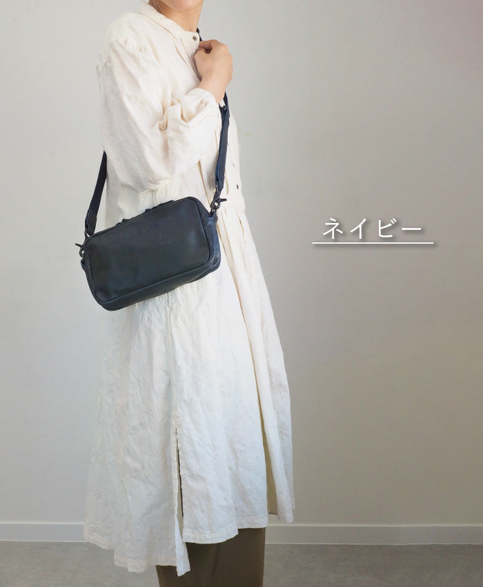 Butler Verner Sails(バトラーバーナーセイルズ)馬革 スクエアジップ ショルダーバッグ メンズ レディース 男女兼用 [JA-2427-22] 斜めがけ 肩掛け ポシェット ミニバッグ サコッシュ ボディバッグ シンプル 小さめ