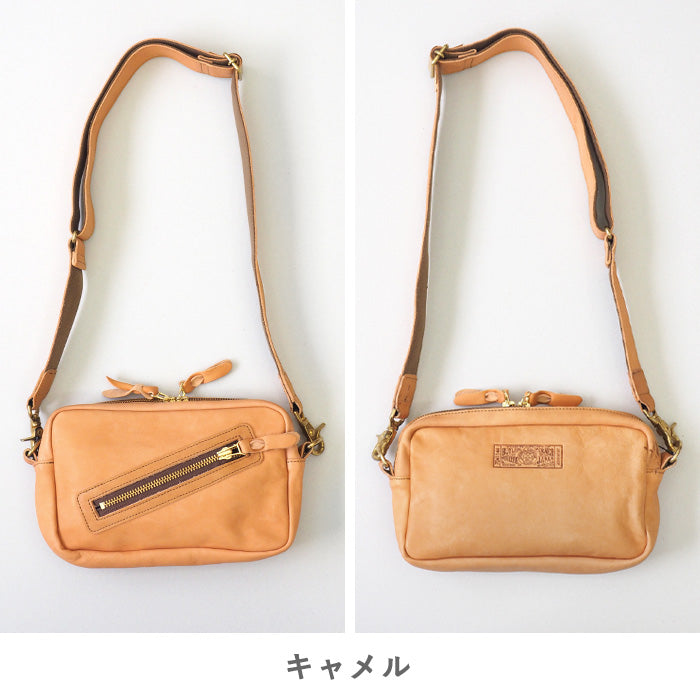 Butler Verner Sails(バトラーバーナーセイルズ)馬革 スクエアジップ ショルダーバッグ メンズ レディース 男女兼用 [JA-2427-22] 斜めがけ 肩掛け ポシェット ミニバッグ サコッシュ ボディバッグ シンプル 小さめ