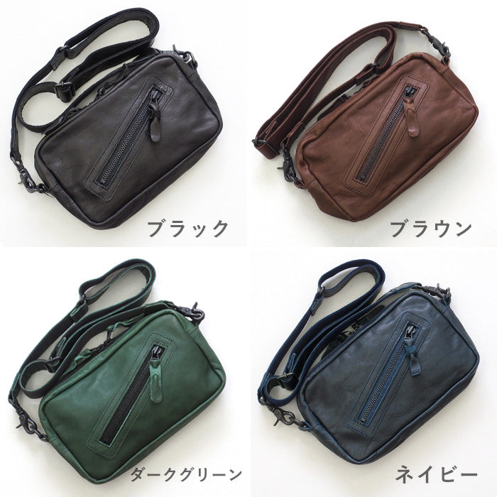 Butler Verner Sails(バトラーバーナーセイルズ)馬革 スクエアジップ ショルダーバッグ メンズ レディース 男女兼用 [JA-2427-22] 斜めがけ 肩掛け ポシェット ミニバッグ サコッシュ ボディバッグ シンプル 小さめ