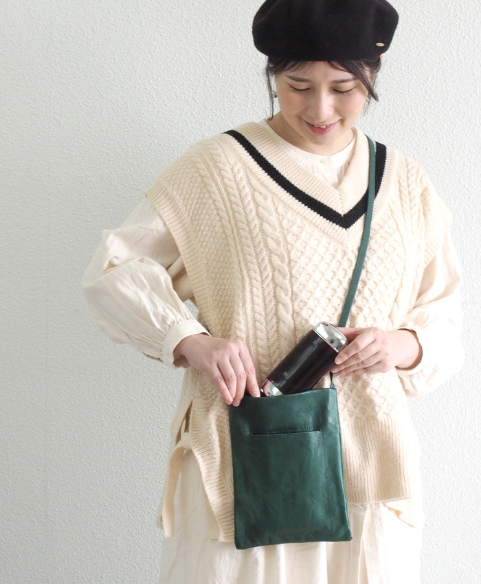 Butler Verner Sails(バトラーバーナーセイルズ) シンプル ショルダーバッグ サコッシュ 馬革 隠しマグネット [JA-2522] 東京都 渋谷 レザーバッグ ブランドモバイルショルダーバッグ スマホ ポーチ ポシェット