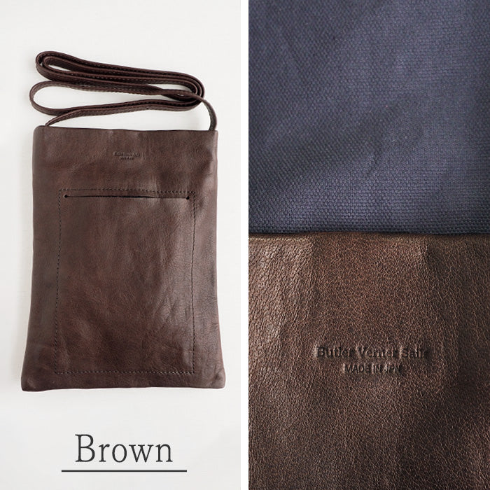 Butler Verner Sails(バトラーバーナーセイルズ) シンプル ショルダーバッグ サコッシュ 馬革 隠しマグネット [JA-2522] 東京都 渋谷 レザーバッグ ブランドモバイルショルダーバッグ スマホ ポーチ ポシェット