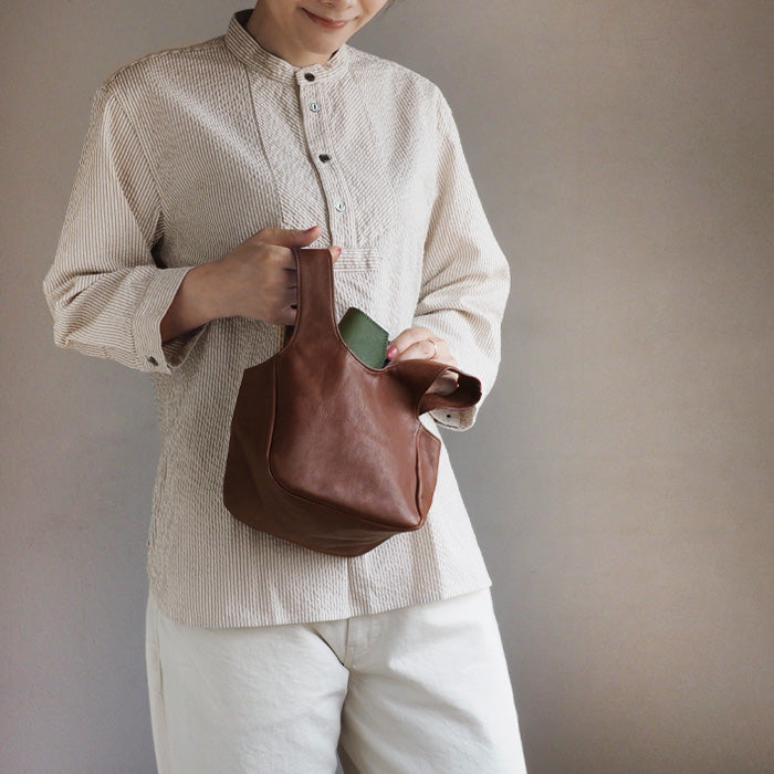 Butler Verner Sails Horse Leather Simple Mini Tote Bag for Women and Men [JA-2664] Tokyo, Shibuya Leather Bag Brand Genuine Leather Handbag Small Lightweight 