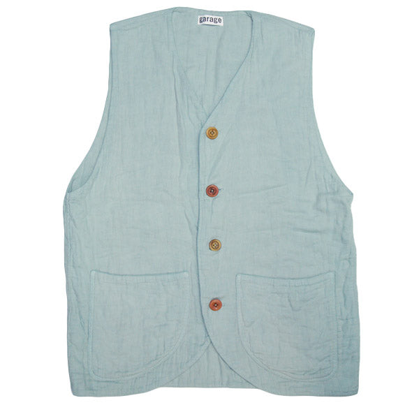 [All 27 colors] Gauze clothing studio garage (garage) double gauze simple vest men's [JK-09] 