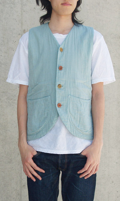 [All 27 colors] Gauze clothing studio garage (garage) double gauze simple vest men's [JK-09] 