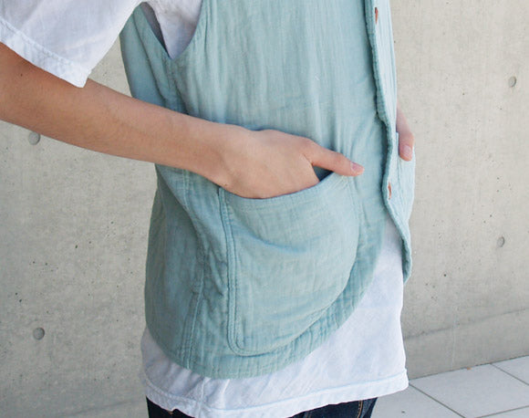 [All 27 colors] Gauze clothing studio garage (garage) double gauze simple vest men's [JK-09] 