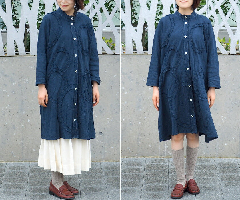 [All 28 colors] Gauze Clothing Studio Garage Double Gauze Long Sleeve Coat Dress Circle Ladies [JK-22] 
