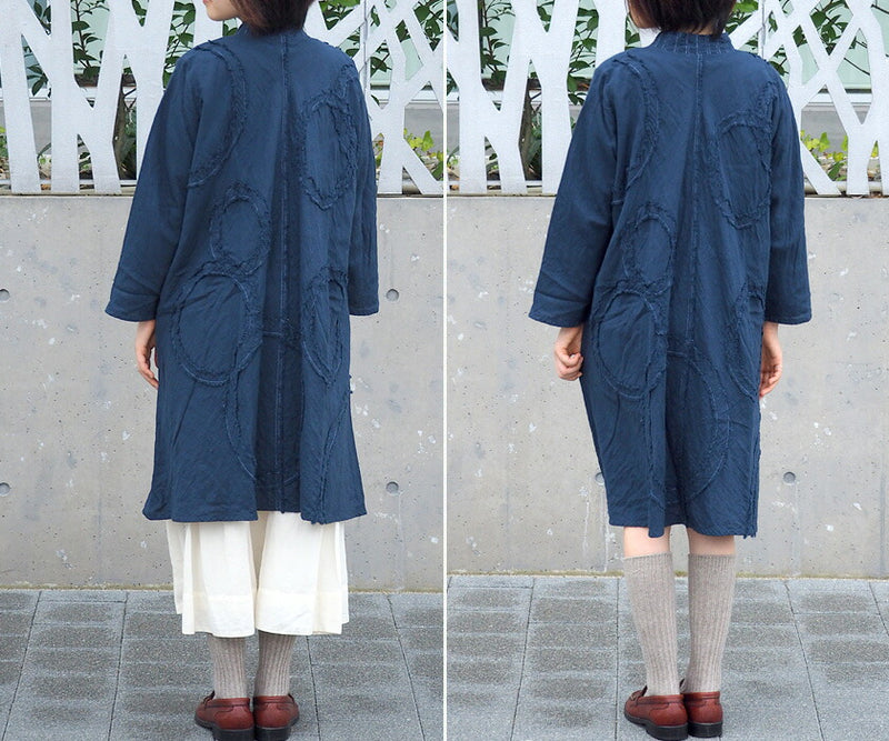 [All 28 colors] Gauze Clothing Studio Garage Double Gauze Long Sleeve Coat Dress Circle Ladies [JK-22] 