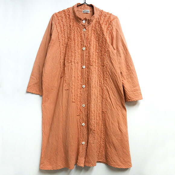 [All 28 colors] Gauze clothing studio garage (garage) double gauze open front tunic striped long sleeve ladies [JK-23] 