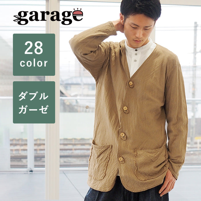 [All 29 colors] Gauze Clothing Studio Garage Double Gauze Long Cardigan Long Sleeve Men's Women's [JK-30] 