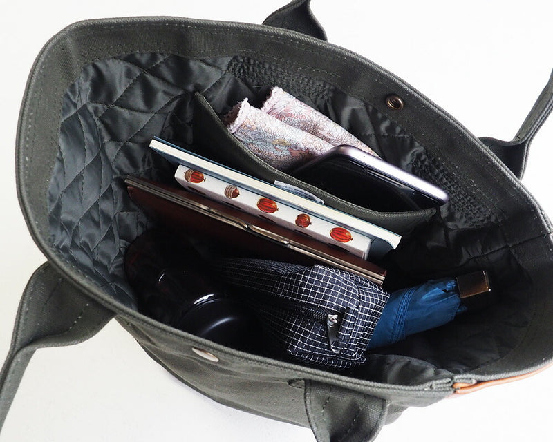 REAL STANDARD life(リアルスタンダードライフ) 倉敷帆布9号×姫路レザー トートバッグ “BC Luton HELMETBAG” Sサイズ グリーン[JT13004]