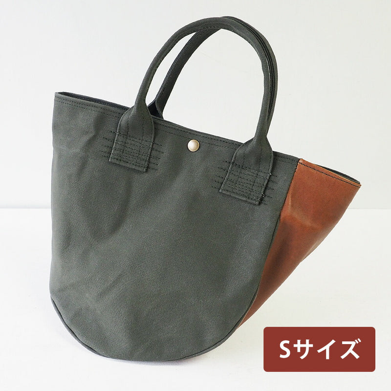REAL STANDARD life(リアルスタンダードライフ) 倉敷帆布9号×姫路レザー トートバッグ “BC Luton HELMETBAG” Sサイズ グリーン[JT13004]