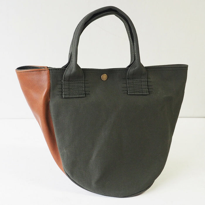 REAL STANDARD life Kurashiki canvas No. 9 x Himeji leather tote bag “BC Luton HELMETBAG” S size green [JT13004] 