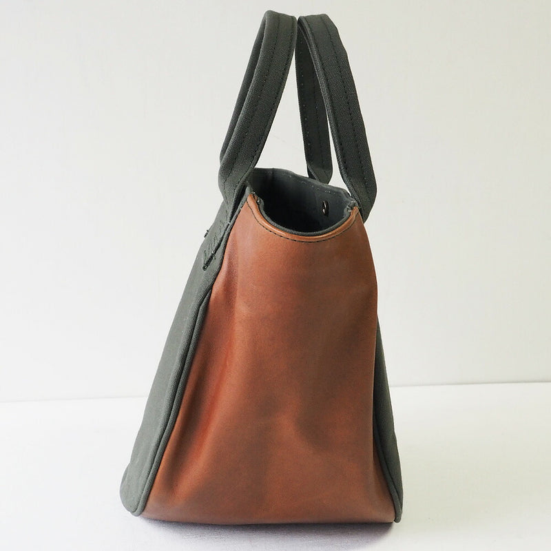 REAL STANDARD life(リアルスタンダードライフ) 倉敷帆布9号×姫路レザー トートバッグ “BC Luton HELMETBAG” Sサイズ グリーン[JT13004]