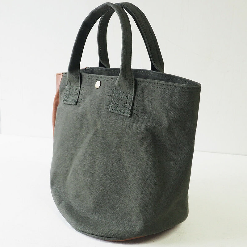 REAL STANDARD life(リアルスタンダードライフ) 倉敷帆布9号×姫路レザー トートバッグ “BC Luton HELMETBAG” Sサイズ グリーン[JT13004]