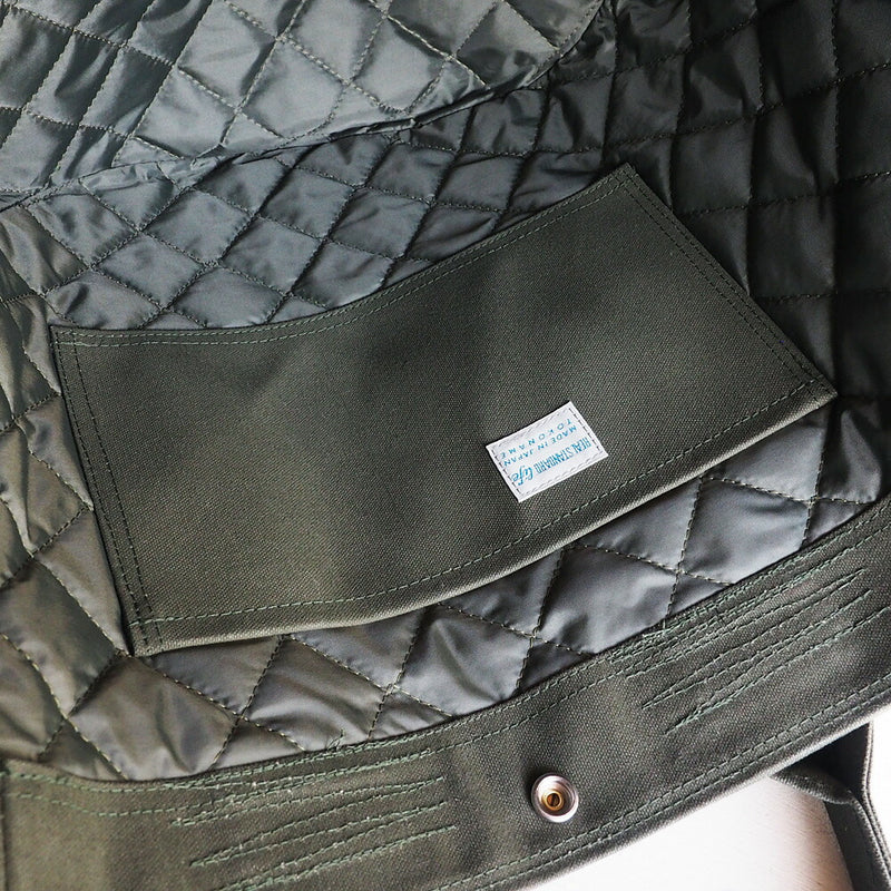 REAL STANDARD life(リアルスタンダードライフ) 倉敷帆布9号×姫路レザー トートバッグ “BC Luton HELMETBAG” Lサイズ グリーン[JT13005]