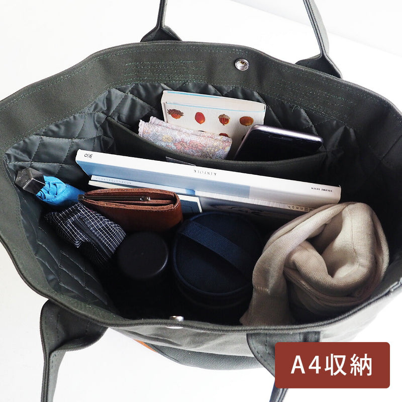 REAL STANDARD life(リアルスタンダードライフ) 倉敷帆布9号×姫路レザー トートバッグ “BC Luton HELMETBAG” Lサイズ グリーン[JT13005]