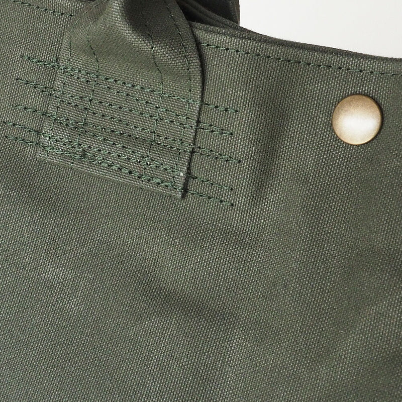 REAL STANDARD life(リアルスタンダードライフ) 倉敷帆布9号×姫路レザー トートバッグ “BC Luton HELMETBAG” Lサイズ グリーン[JT13005]