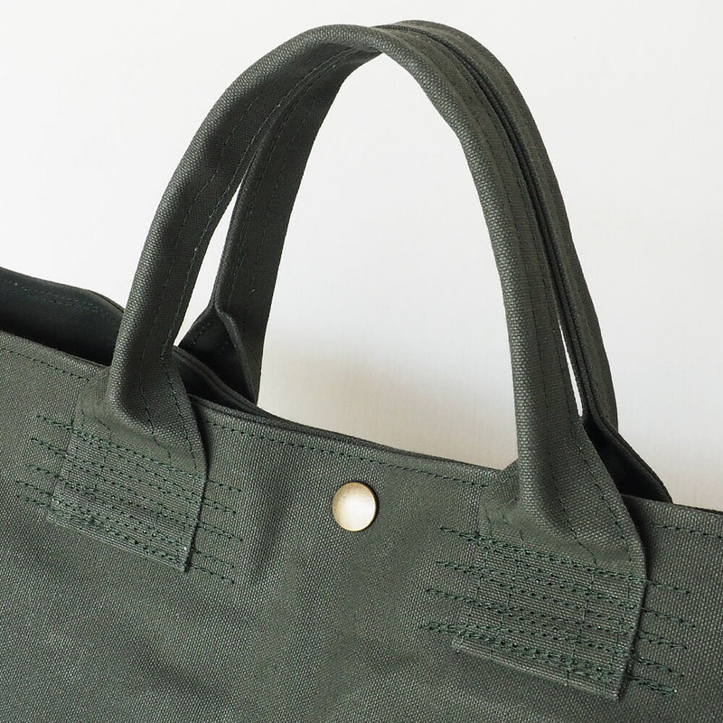 REAL STANDARD life(リアルスタンダードライフ) 倉敷帆布9号×姫路レザー トートバッグ “BC Luton HELMETBAG” Lサイズ グリーン[JT13005]