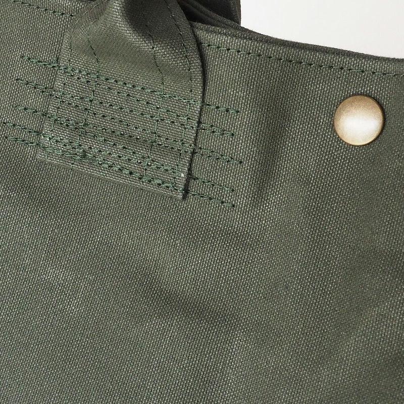 REAL STANDARD life(リアルスタンダードライフ) 倉敷帆布9号×姫路レザー “BC Luton HELMETBAG” Mサイズ グリーン 肩にかけられるトートバッグ [JT13006]