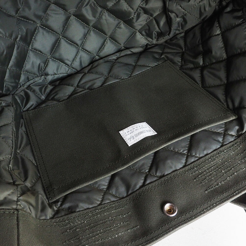 REAL STANDARD life(リアルスタンダードライフ) 倉敷帆布9号×姫路レザー “BC Luton HELMETBAG” Mサイズ グリーン 肩にかけられるトートバッグ [JT13006]