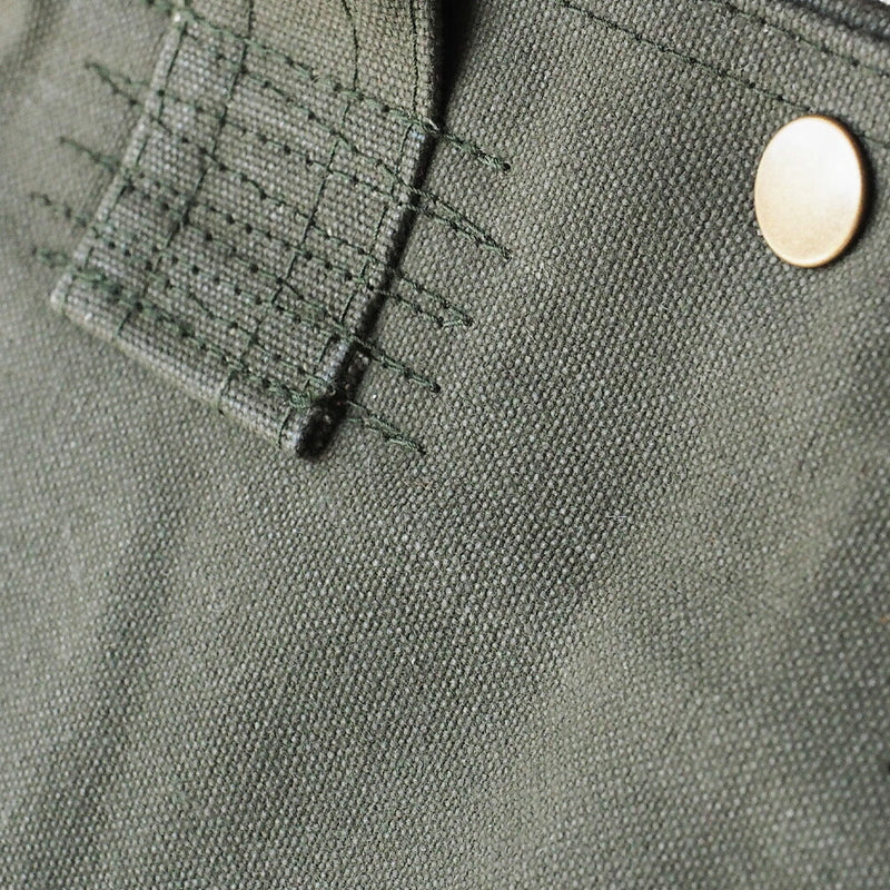 REAL STANDARD life(リアルスタンダードライフ) 倉敷帆布9号×姫路レザー トートバッグ “BC Luton HELMETBAG” Mサイズ グリーン[JT13009]