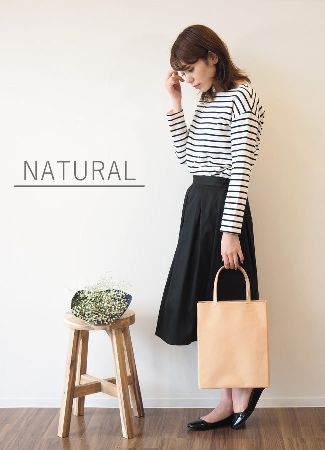 【2色】Butler Verner Sails（バトラーバーナーセイルズ）栃木レザー ヌメ革プレーントート ナチュラル ブラック[JW-2508]