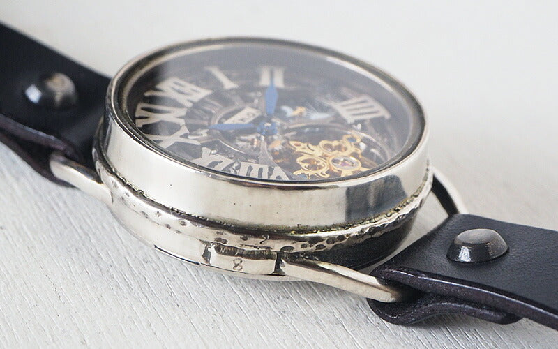 KINO (Kino) handmade watch automatic winding back skeleton crown SUN &amp; MOON silver [K-11-SV] 