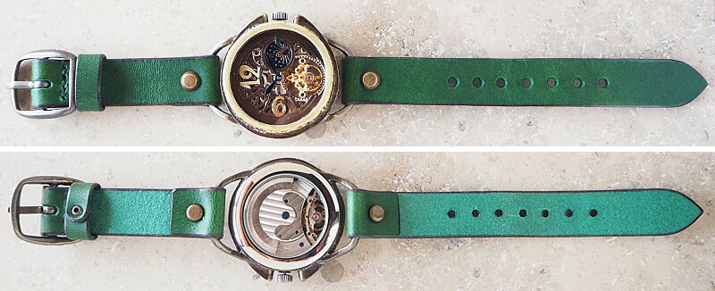 KINO（キノ） 手作り腕時計 自動巻き 裏スケルトン ファンファーレ SUN＆MOON [K-13]