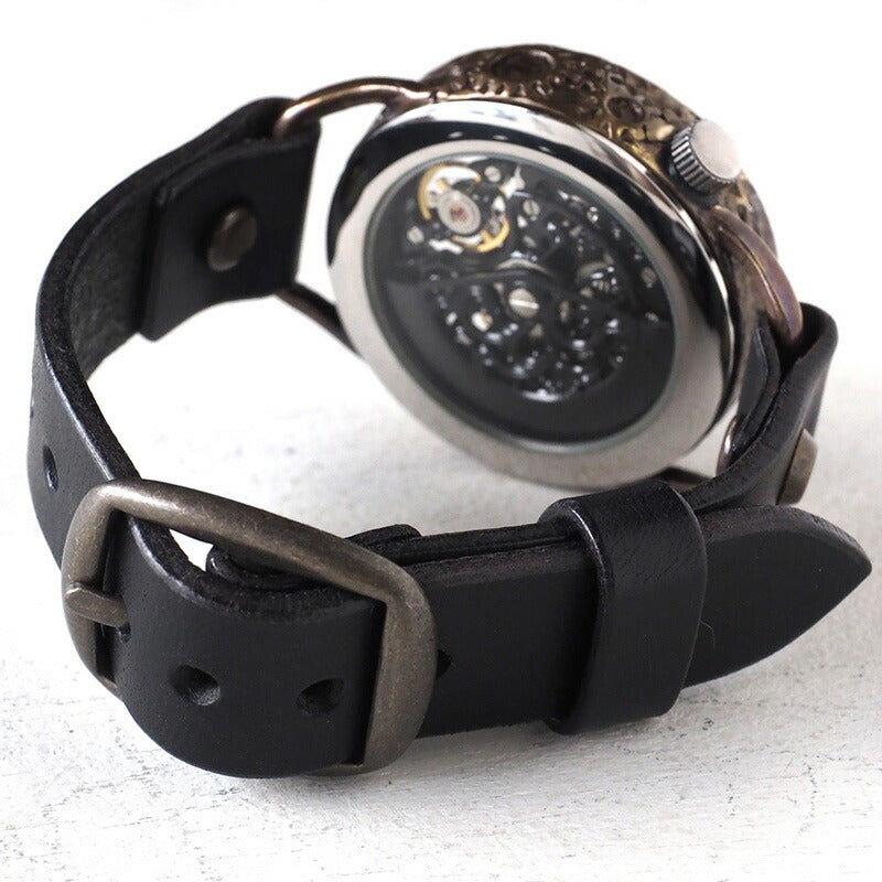 KINO(キノ) 手作り腕時計 自動巻き 裏スケルトン メカニックブラック ブラック [K-15-MBK-BK]