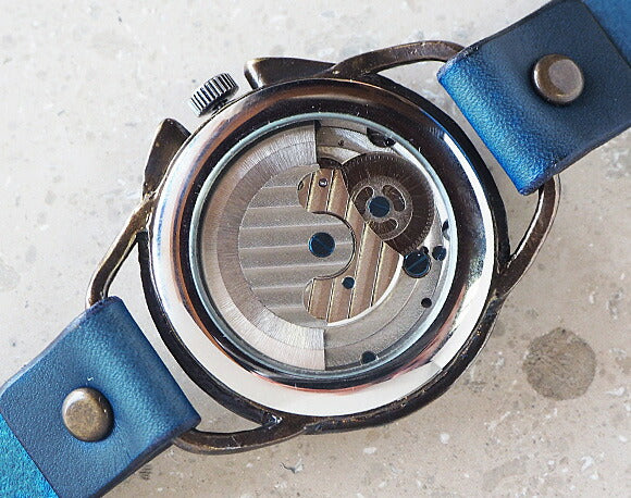KINO（キノ） 手作り腕時計 自動巻き 裏スケルトン アラベスク 真鍮 [K-16]