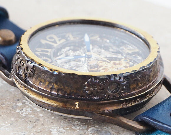 KINO（キノ） 手作り腕時計 自動巻き 裏スケルトン アラベスク 真鍮 [K-16]