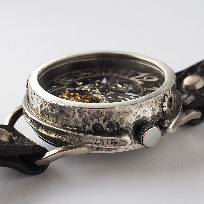 KINO handmade watch automatic winding back skeleton arabesque silver [K-16-SV] 