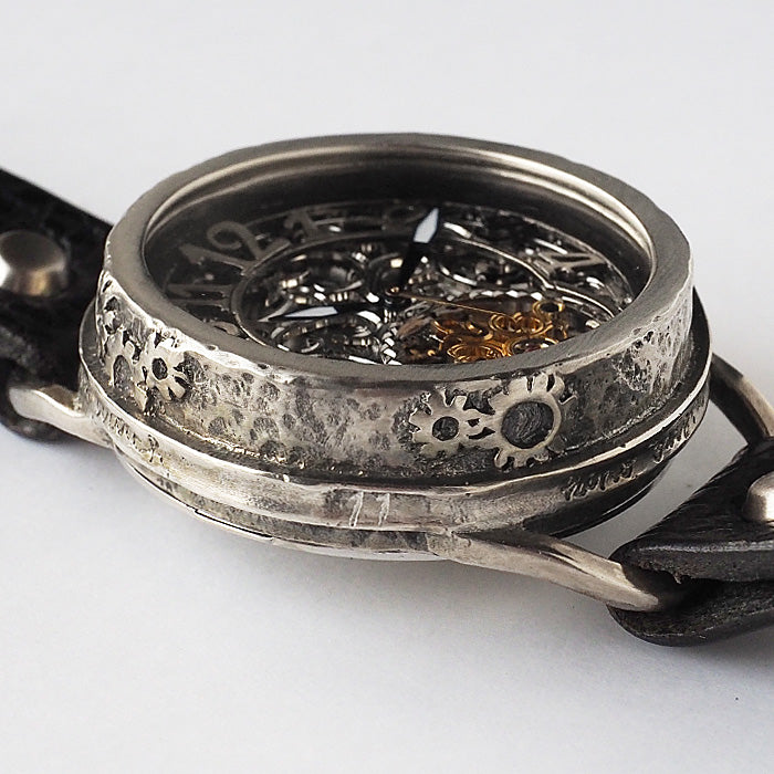 KINO（キノ） 手作り腕時計 自動巻き 裏スケルトン アラベスク シルバー [K-16-SV]