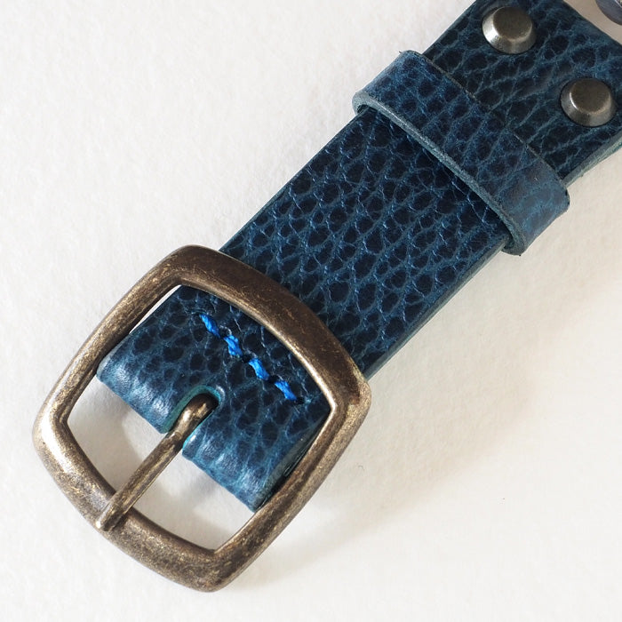 KINO(キノ) 手作り腕時計 自動巻き 裏スケルトン メカニックブラックスクエア ブルー [K-19-MBK-BL]