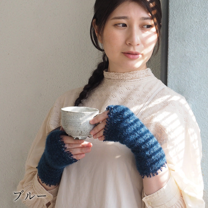 kobooriza Kobo Oriza Mohair Silk Arm Warmers Ladies [K-AC-AW03] Fingerless Fingerless Smartphone Gloves Hand Warmers Ehime Prefecture Imabari City Brand