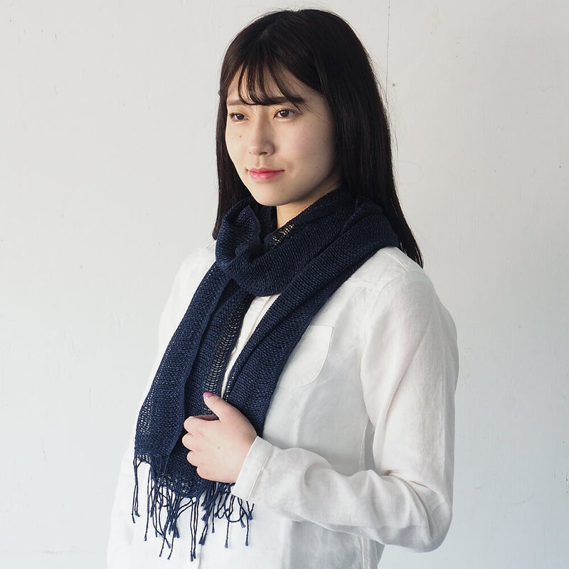 kobooriza Kobo Oriza Mojiri Weave Jeans Stole 100% Cotton Indigo Men's Women's [K-MF-MJ01] 