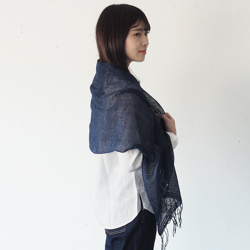 kobooriza Kobo Oriza Mojiri Weave Jeans Stole 100% Cotton Indigo Men's Women's [K-MF-MJ01] 